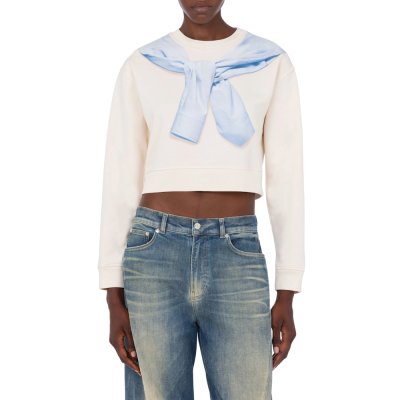 THE PRINTED COTTON CROP SWEATSHIRT
